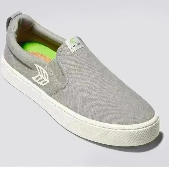 New!! CARIUMA unisex SLIP ON
Light Grey Canvas Off White Logo‎ Sneakers 9 - Picture 1 of 6